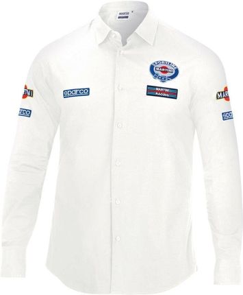 Koszula z długim rękawem Męska Sparco Martini Racing Rozmiar M Biały