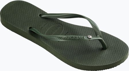 Japonki damskie Havaianas Slim Crystal Sw II olive green | WYSYŁKA W 24H | 30 DNI NA ZWROT