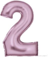Zdjęcie Balon Foliowy Cyfra 2 Satynowa Pastelowy Róż 86Cm - Nekla