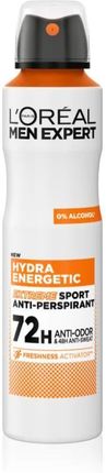 L'Oréal Paris Men Expert Hydra Energetic Sport Extreme Dezodorant W Spray’U Antyperspirant 150ml