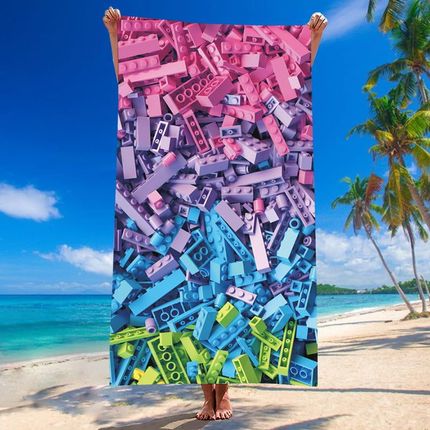 Ręcznik plażowy 180x100 H08 kolorowe klocki