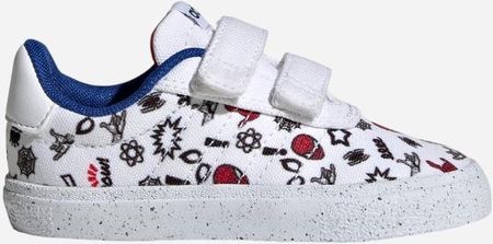 Adidas Tenisówki chłopięce na rzepy x Marvel VULCRAID3R Spider-Man HP7752 Białe