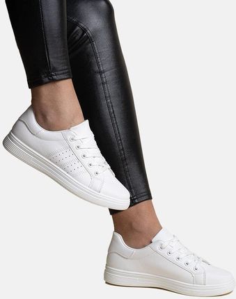 Sportowe buty damskie białe sneakersy eko skóra 28741 rozmiar 40