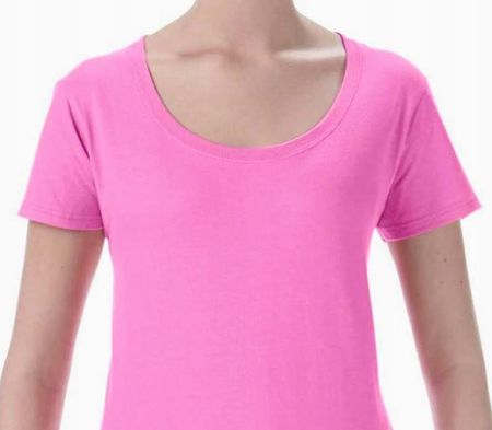 Damska koszulka T-SHIRT z głębokim dekoltem SOFTSTYLE bluzka różowa XL