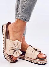 Klapki korkowe kolorowa podeszwa SERVOZ BEIGE 36