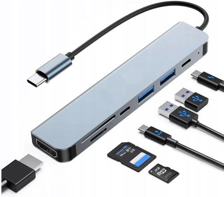 Fatbat Stacja Dokująca Hub USB-C 7 W 1 HDMI 4K UHD SD/TF (PLSTH0702N)