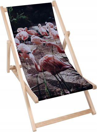 Leżak Ogrodowy Na Taras Balkon Flamingos Nadruk