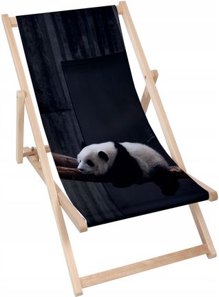 Leżak Ogrodowy Lazy Panda Na Ogród Taras Plaże Z Regulacją Oparcia Nadruk
