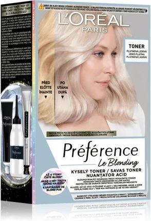 L'Oréal Paris Préférence Le Blonding Toner Kwaśny Neutralizujący Miedziane Odcienie 60ml Odcień Platinum Ice