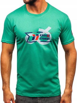 T-shirt Koszulka Męska Zielona 14736 Denley_m