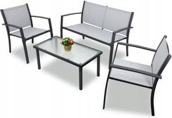 Gardenline Zestaw Mebli Ogrodowych Sofa Stolik 2 X Krzesła Szary