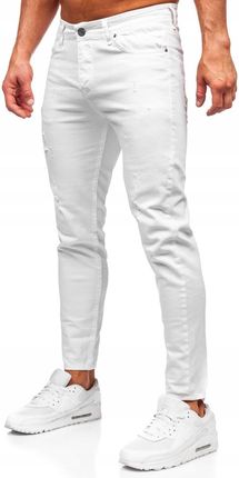 Spodnie Jeansowe Męskie Slim Fit Białe 5876 DENLEY_33/L
