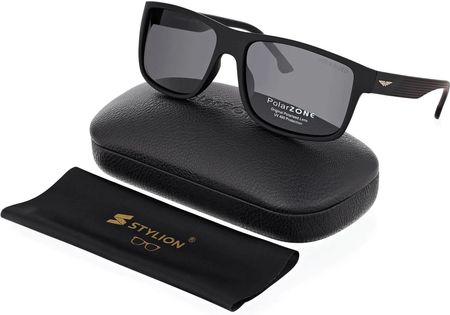 Czarne okulary przeciwsłoneczne z polaryzacją i filtrem UV400 POL-933