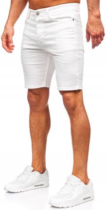 Spodenki Jeansowe Krótkie Męskie Białe 0354 DENLEY_36/XL