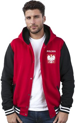 Czerwona bluza kibica reprezentacji Polski z kapturem PREMIUM