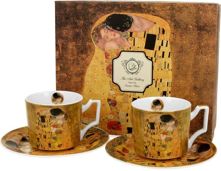 Duo Filiżanki Do Espresso Ze Spodkami Art Gallery The Kiss By Gustav Klimt 110Ml 2 Szt.