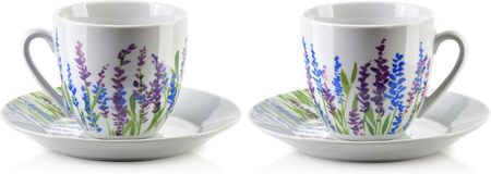 Mondex Filiżanki Do Kawy I Herbaty Porcelanowe Ze Spodkami Joy 250Ml 6 Szt. (Httc5601)