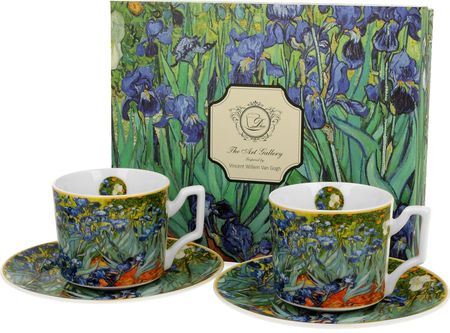 Duo Filiżanki Do Espresso Porcelanowe Ze Spodkami Art Gallery Irises By V. Van Gogh 110Ml 2 Szt.