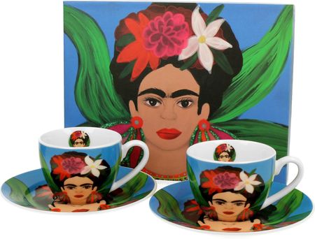 Duo Filiżanki Do Espresso Porcelanowe Ze Spodkami Art Gallery Frida Mexican 90Ml 2 Szt.