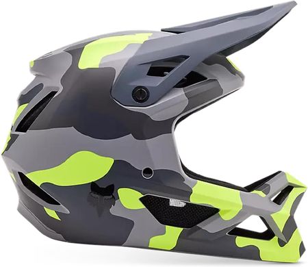 Kask Rowerowy Full Face Fox Rampage Camo Mips Szary-Żółty