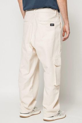 Kaotiko Relaxed Canvas Ivory Cargo Trousers
