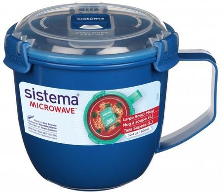 Sistema Microwave Large Soup Mug 0,9L Niebieski Lunch Box Pojemnik Na Zupę Do Mikrofali
