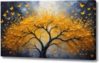 Obraz Na Płótnie 90x50 cm Drzewo Życia I Motyle Abstrakcja Panoramiczny