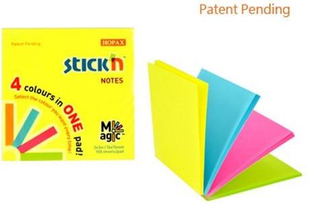 Stick'N Karteczki 76*76Mm 4 Kolory Neon (100)