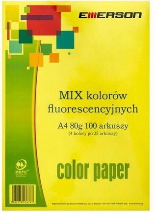 Emerson Papier A4/80G Fluorescencyjny 4 Kolory (4X