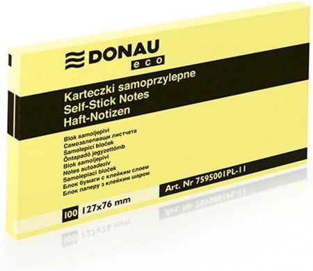 Donau Karteczki Eco 76X127Mm Żółte (100)