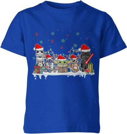Koszulka Świąteczna Star Wars Gwiezdne Wojny Dziecięca koszulka (140, Niebieski)
