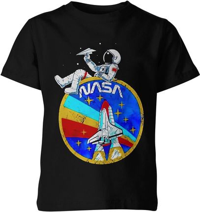 Nasa Zabawny Kosmonauta Kosmos Dziecięca koszulka (164, Czarny)