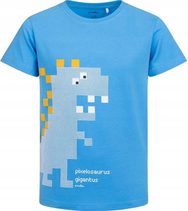 T-shirt dziecięcy chłopięcy Bawełna niebieski 128 z Dinozaurem Endo