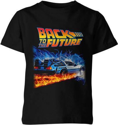 Back To The Future Powrót Do Przyszłości Delorean Vintage Dziecięca koszulka (152, Czarny)