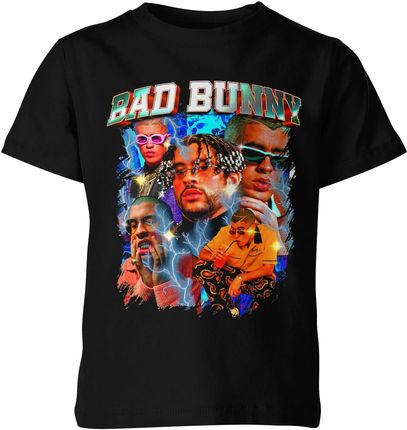 Bad Bunny Latino Vintage Dziecięca koszulka (128, Czarny)