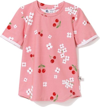 T-shirt brzoskwiniowy w wisienki