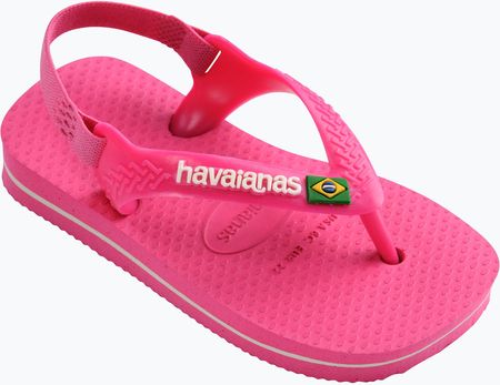 Sandały dziecięce Havaianas Baby Brasil Logo II pink flux / white | WYSYŁKA W 24H | 30 DNI NA ZWROT