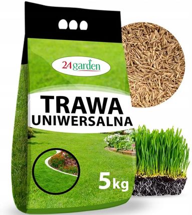 24Garden Trawa Uniwersalna Nasiona 5kg Zagęszczająca Trawnik Odporny Na Deptanie 2Ar