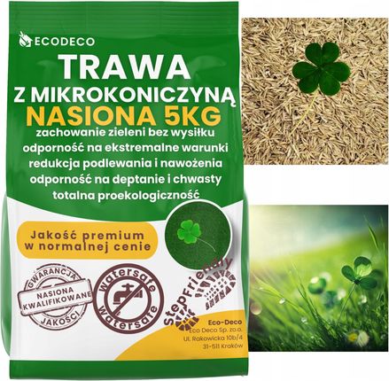 Eco Deco Nasiona Trawy Trawa Uniwersalna Z Mikrokoniczyną Samonawożący Mieszanka 5kg