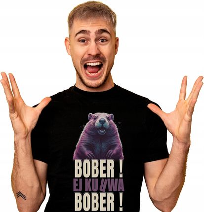 Koszulka Męska Damska Śmieszna T-Shirt Bóbr Bober z Bobrem Film Youtube Mem