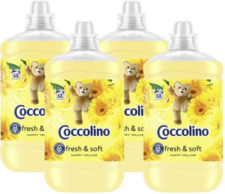 Coccolino Zestaw 4X Fresh & Soft Happy Yellow Płyn Do Płukania 1700Ml