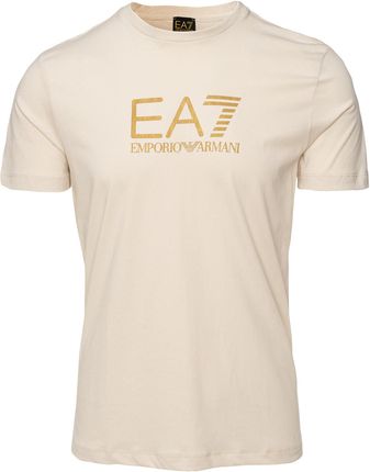 Męska Koszulka z krótkim rękawem Ea7 Emporio Armani Train Gold Label M Tee SS Pima JS Big Logo 3Dpt08Pjm9Z1946 – Beżowy