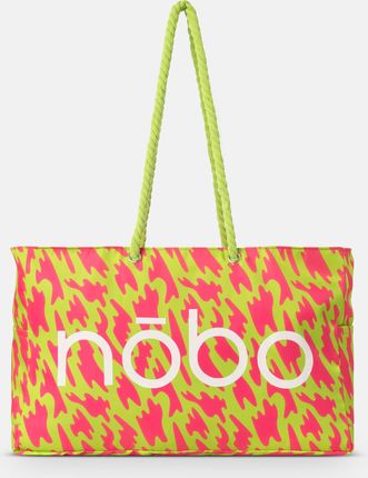 Duża torba plażowa NOBO z printem limonkowa