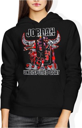 Michael Jordan Chicago Bulls Nba Vintage Damska bluza z kapturem (S, Czarny)