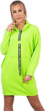 Sukienka z krawatem zielony neon