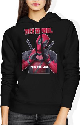 Deadpool Fell The Love Damska bluza z kapturem (XXL, Czarny)