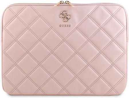 Guess Quilted 4G Sleeve - Etui na notebooka 13" / 14" (różowy)