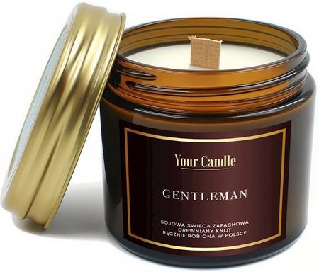 Your Candle Świeca sojowa zapachowa z drewnianym knotem gentleman