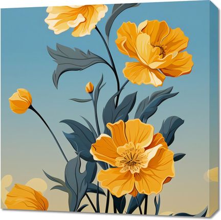Zakito Posters Obraz 70x70cm Złoty Kwiatowy Świt