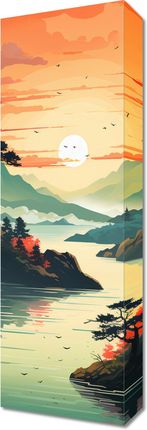 Zakito Posters Obraz 20x60cm Zachodzące Słońce Nad Spokojnym Jeziorem